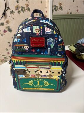 Loungefly Navy Disney Parks Main Street Trolley Mini Backpack